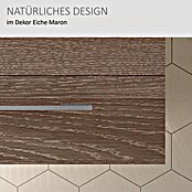 Camargue Stella Waschtischunterschrank (47 x 80 x 39 cm, 1 Schubkasten, Mit Beleuchtung, Eiche Maron)