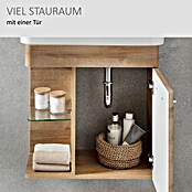 Camargue Faro Mini Waschtischunterschrank (29 x 55 x 55 cm, Bewegungsmelder mit LED-Beleuchtung, Berg Eiche)