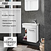 Camargue Faro Mini Waschtischunterschrank (29 x 55 x 55 cm, Bewegungsmelder mit LED-Beleuchtung, Weiß)