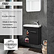 Camargue Faro Mini Waschtischunterschrank (29 x 55 x 55 cm, Bewegungsmelder mit LED-Beleuchtung, Darkoak)