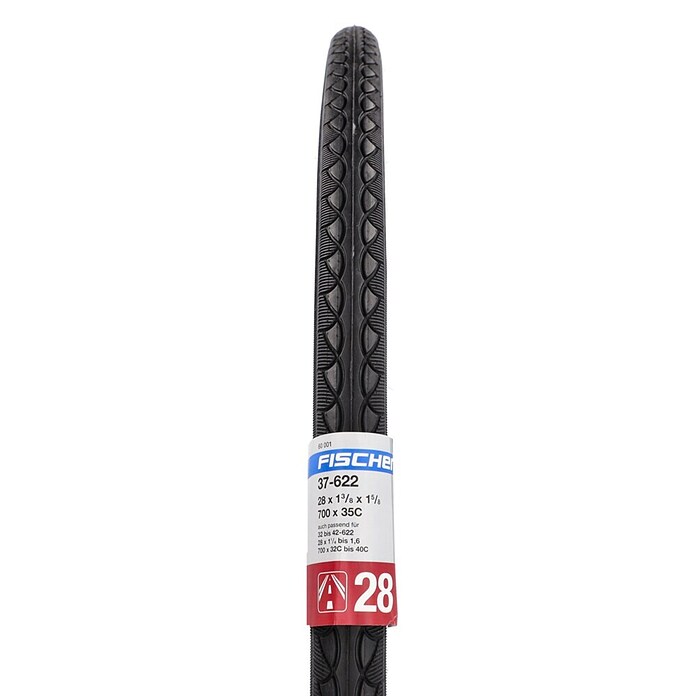 Fischer Fahrradreifen (Schwarz/Weiß, Geeignet für: Straße, 28″ x 1⁵⁄₈ x 1⅜)