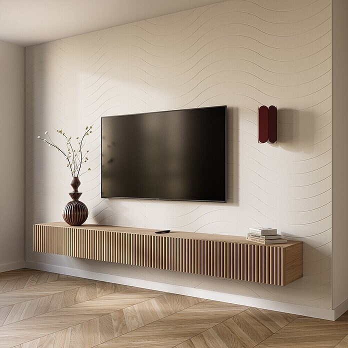 CanDo Wandpaneel Decowall Felt Pattern (Wave Wit, 260 x 60 cm, Kunststof) | BAUHAUS