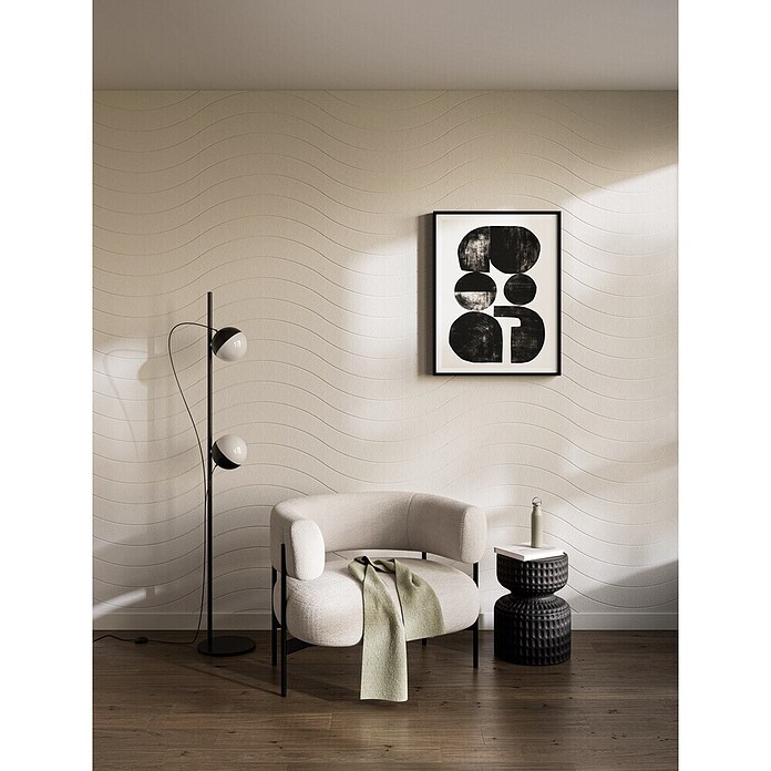 CanDo Wandpaneel Decowall Felt Pattern (Wave Wit, 260 x 60 cm, Kunststof) | BAUHAUS