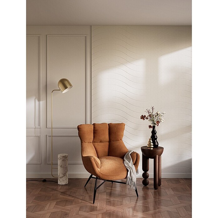 CanDo Wandpaneel Decowall Felt Pattern (Wave Wit, 260 x 60 cm, Kunststof) | BAUHAUS