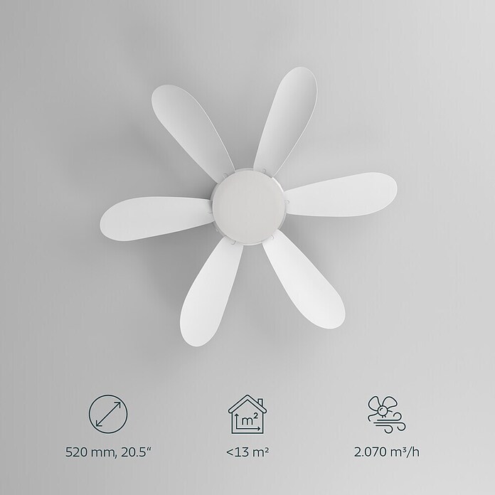 Eglo Deckenventilator Clovelly (Weiß, 52 cm, 12 W, Warmweiß) | BAUHAUS