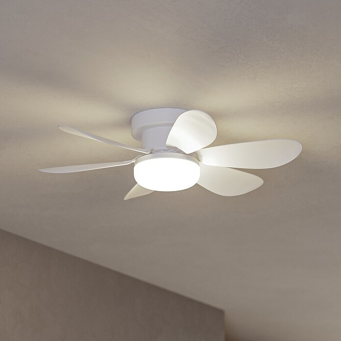 Eglo Deckenventilator Clovelly (Weiß, 52 cm, 12 W, Warmweiß) | BAUHAUS