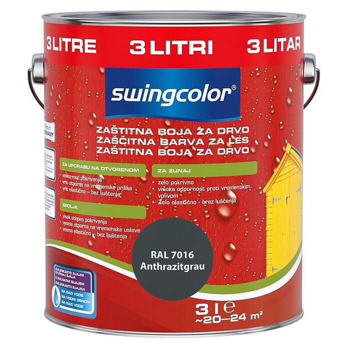 swingcolor Zaščitna barva za les  (Siva, 3 l, Svilnati sijaj) | 5937 - Holzdeckfarben | HADJ - Holzschutz | HAD - Farben | HA - Farben | H - Innendeko/Farben | BAUHAUS