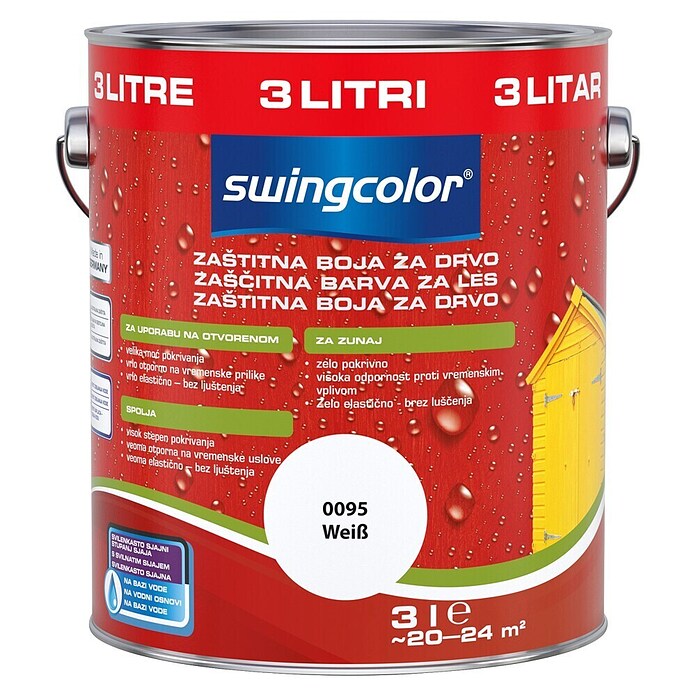 swingcolor Boja za zaštitu drveta  (Bijela, 3 l, Svilenkasti sjaj) | BAUHAUS