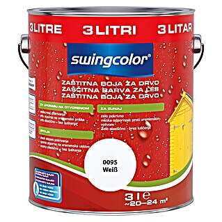 swingcolor Zaščitna barva za les (Bela, 3 l, Svilnati sijaj)
