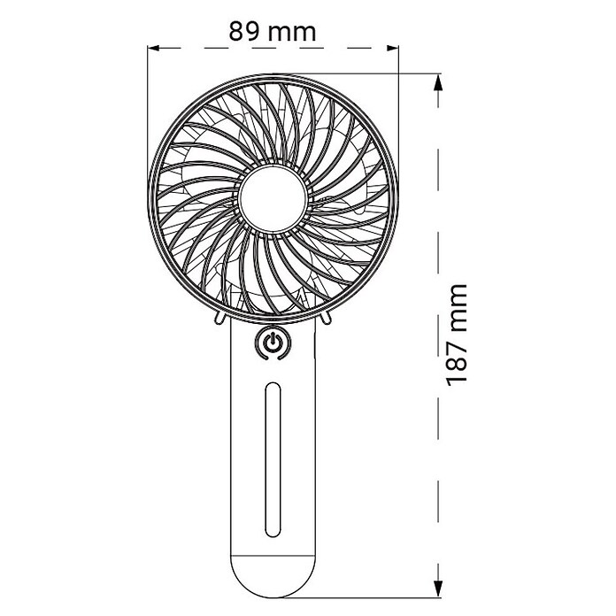 Green Tech Ventilator ročni  (Barva: Bela, Ø x V: 89 x 187 mm) | 3439 - Tisch/Standventilatoren Marke | CBLA - Ventilatoren Marke | CBL - Ventilatoren | CB - Elektroinstallation | C - Elektro | BAUHAUS