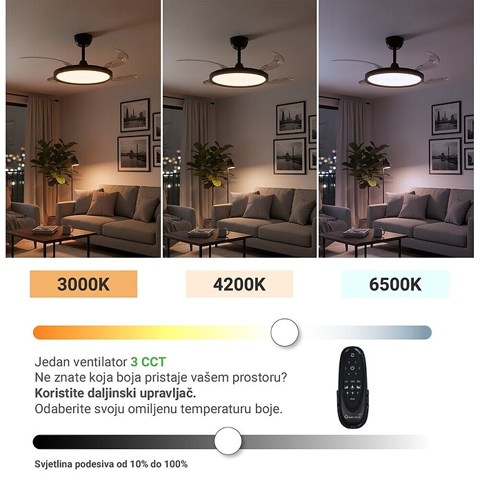 Green Tech Stropni ventilator  (Boja: Crna, Ø x V: 1.061 x 460 mm) | BAUHAUS