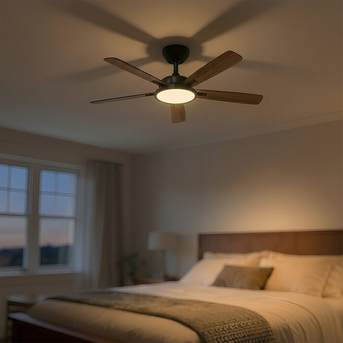 Green Tech Stropni ventilator  (Barva: Črna, Ø x V: 132 x 33 cm) | 3438 - Deckenventilatoren Marke | CBLA - Ventilatoren Marke | CBL - Ventilatoren | CB - Elektroinstallation | C - Elektro | BAUHAUS