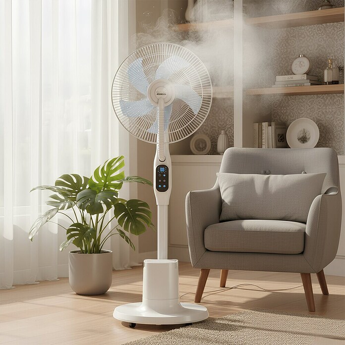 Green Tech Stajaći ventilator s raspršivačem  (Boja: Bijela, Ø x V: 44,5 x 128 cm) | BAUHAUS