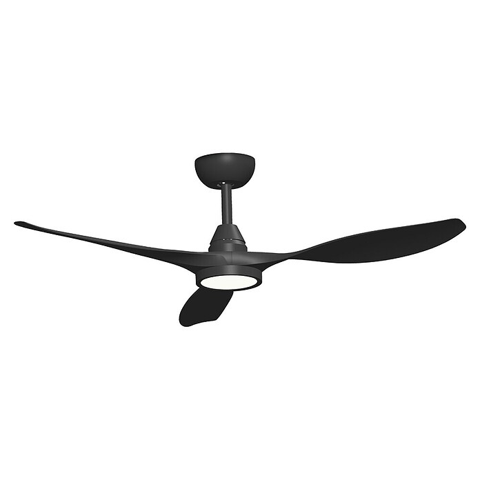 Green Tech Stropni ventilator  (Barva: Črna, Ø x V: 132 x 33 cm, 3 lopatice) | 3438 - Deckenventilatoren Marke | CBLA - Ventilatoren Marke | CBL - Ventilatoren | CB - Elektroinstallation | C - Elektro | BAUHAUS