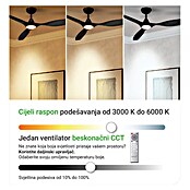 Green Tech Stropni ventilator  (Boja: Crna, Ø x V: 132 x 33 cm, S tri lopatice) | BAUHAUS