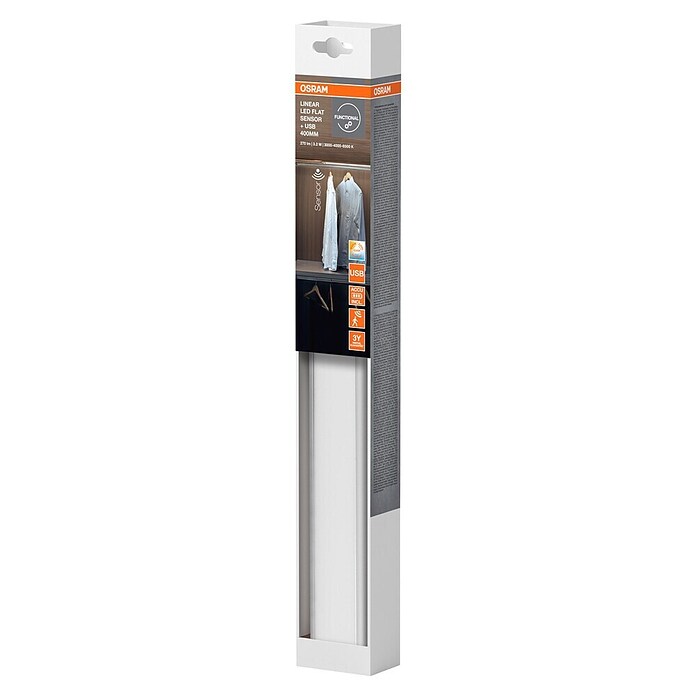 Osram Linear LED svetilka pod omarico Flat USB & Sensor  (Do x Š x V: 40 x 4 x 0,93 cm, Barva svetlobe: Toplo bela) | 3096 - Küche/Möbellicht | CAKA - Zweckleuchten | CAK - Technisches Licht | CA - Beleuchtung | C - Elektro | BAUHAUS