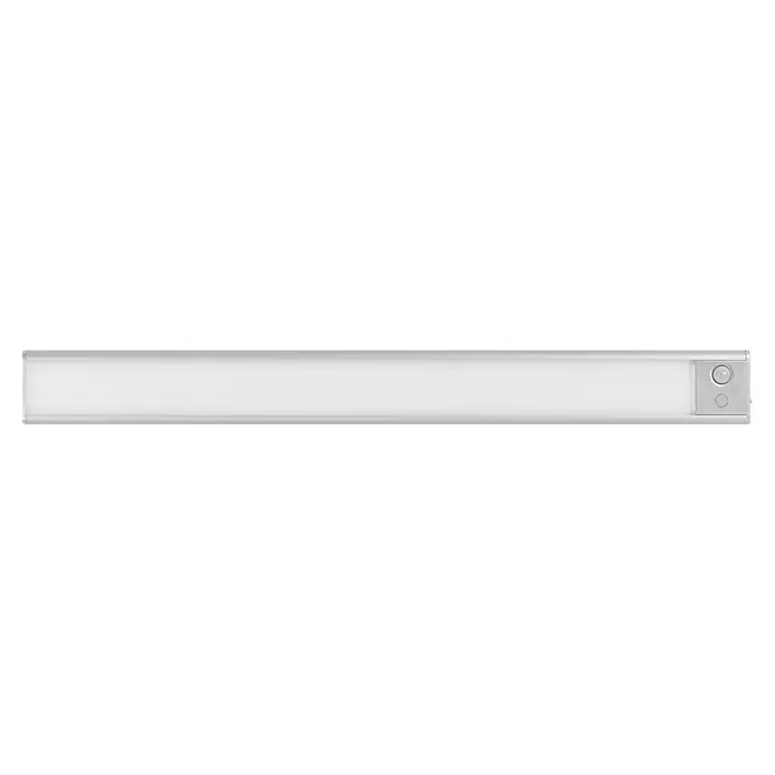 Osram Linear LED-Unterbauleuchte Flat USB & Sensor - L x B x H: 40 x 4 x 0,93 cm, Lichtfarbe: Warmweiß - Silberne LED-Lichtleiste mit weißer Diffusorplatte und integriertem Bewegungssensor.