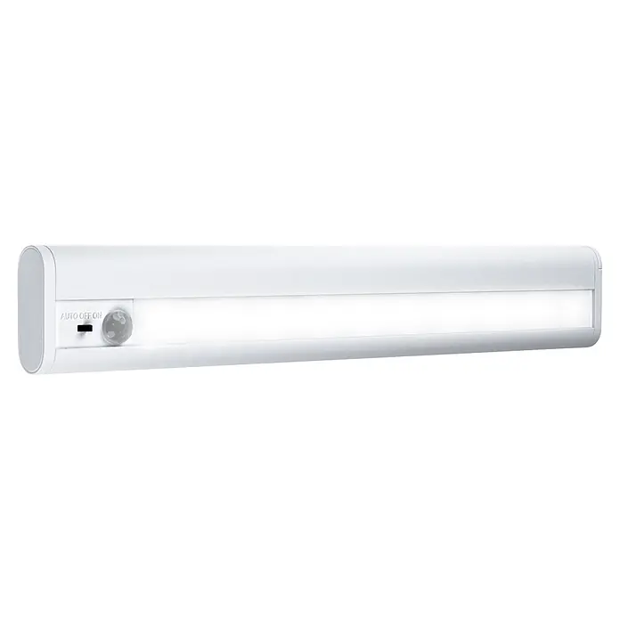 Osram LED-Unterbauleuchte Linear Mobile Battery - L x B x H: 31,4 x 4,8 x 1,8 cm, Lichtfarbe: Neutralweiß - Weiße, texturierte LED-Unterbauleuchte mit Bewegungssensor und 'AUTO OFF ON'-Schalter.
