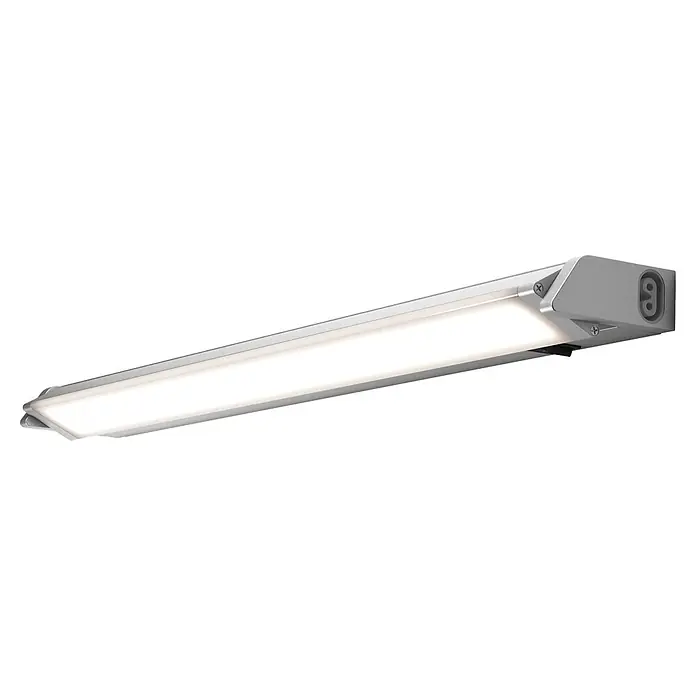 Osram Linear LED-Unterbauleuchte Turn - Länge: 35,7 cm, Warmweiß - Silbergraue lineare LED-Lichtleiste mit weißem Diffusor, integriertem Schalter und verbindbarem Endstück.