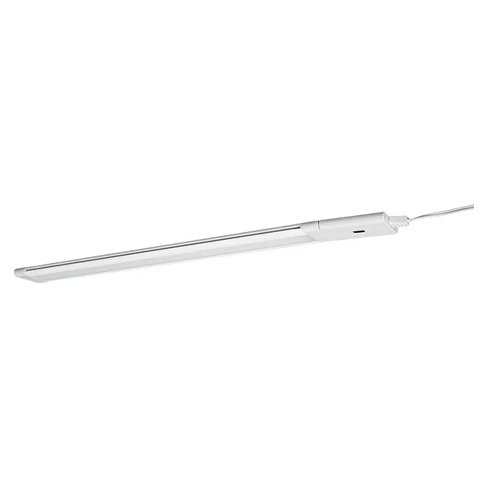 Osram LED-Unterbauleuchte Slim - L x B x H: 30 x 3,76 x 0,8 cm, Lichtfarbe: Warmweiß, 220 V - 240 V - Weiße lineare LED-Leuchte mit transluzentem Diffusor und Anschlusskabel.