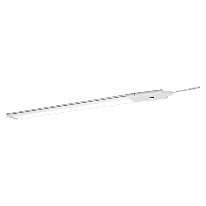 Osram LED-Unterbauleuchte Slim - L x B x H: 30 x 3,76 x 0,8 cm, Lichtfarbe: Warmweiß, 220 V - 240 V - Weiße rechteckige LED-Lichtleiste mit integriertem Kabel.