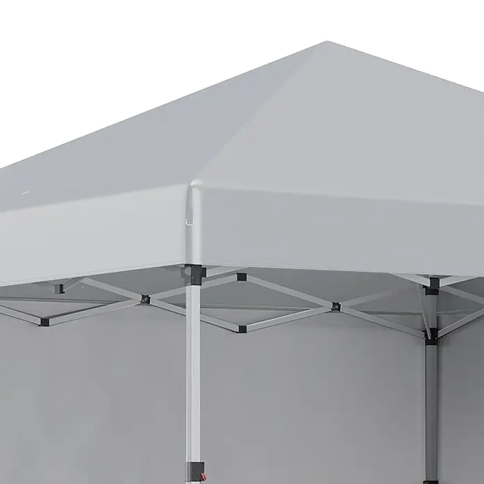 Outsunny Faltpavillon - B x T: 297 x 300 cm, Farbe Dach: Hellgrau - Hellgraues Faltpavillon mit Metallrahmen.