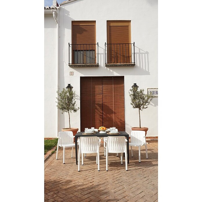 Set de muebles de jardín Master + Lea (5 pzs., Polipropileno, Antracita/Blanco) | BAUHAUS