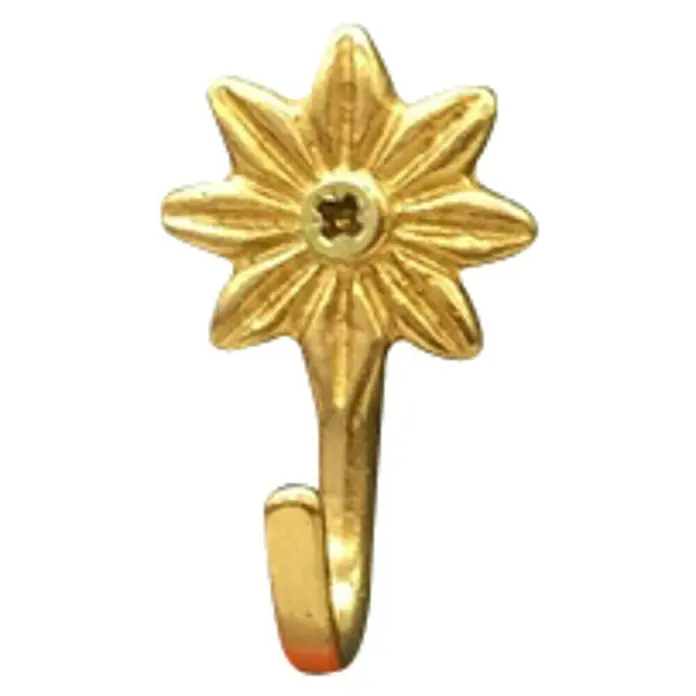 Häfele Gancho para colgar - L x An x Al: 36 x 50 x 3 mm, Dorado - Perchero dorado en forma de estrella para guardar con estilo chaquetas, sombreros y más. Un accesorio de pared decorativo y práctico.