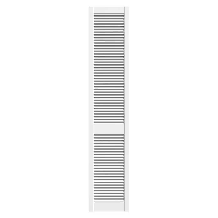 Lamellentür - B x H: 394 x 1.985 mm, Art Lamellen: Offen, Weiß - Weißer Fensterladen mit Lamellen, ideal für die Hausdekoration und zur Regulierung des Lichteinfalls im Innenraum.
