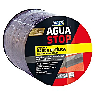 Ceys Adhesivo para alumino butílica impermeable Agua Stop (Gris, 10 m x 15 cm)