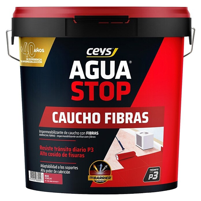 Ceys Impermeabilizante caucho acrílico Agua Stop (Rojo, 20 kg)