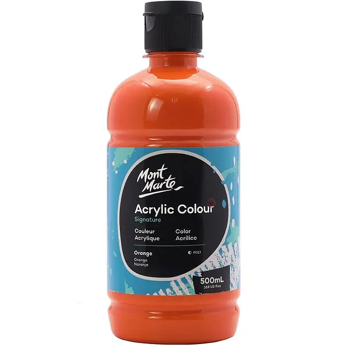 Mont Marte Acrylfarbe Signature - Orange, 500 ml, Flasche - Orange 500ml Mont Marte Signature Acrylfarbenflasche.