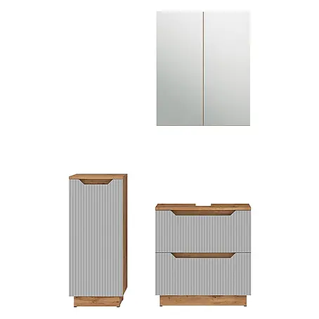 Vicco  Badmöbel-Set Lotta Grau 3 Teile