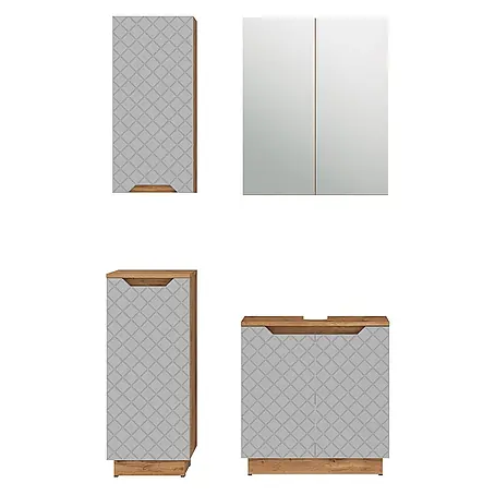 Vicco  Badmöbel-Set Lotta Grau 4 Teile