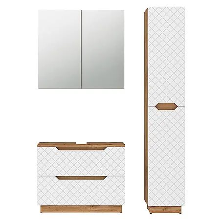 Vicco  Badmöbel-Set Lotta Weiß 3 Teile