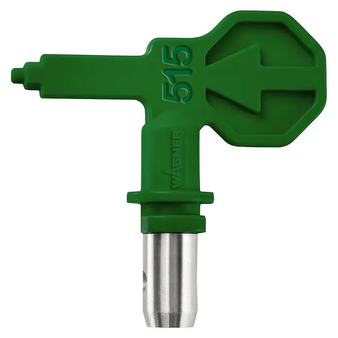 Wagner High Efficiency Airless Düse Control Pro 515 - Passend für: Wagner HEA Farbsprühsystem Control Pro 250M/250R/350M/350R - Grüne Wagner 515 Spritzdüse mit Pfeilsymbol für Farbspritzgeräte, ideal für präzises und gleichmäßiges Auftragen von Farben und Lacken.