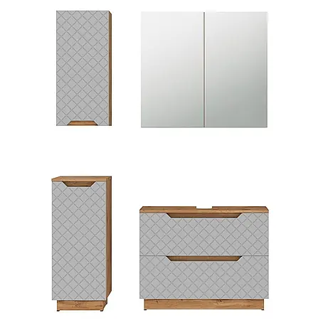 Vicco  Badmöbel-Set Lotta Grau 4 Teile