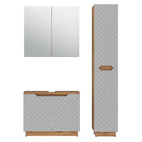 Vicco  Badmöbel-Set Lotta Grau 3 Teile