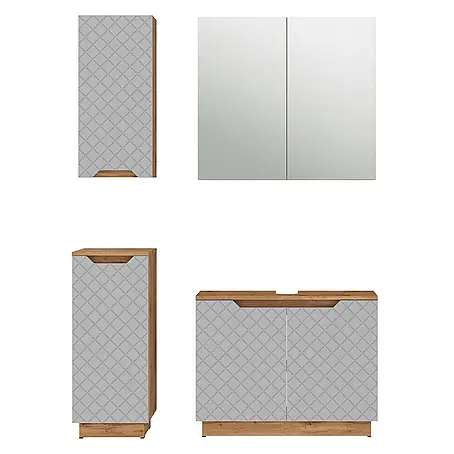 Vicco  Badmöbel-Set Lotta Grau 4 Teile