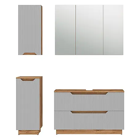 Vicco  Badmöbel-Set Lotta Grau 4 Teile
