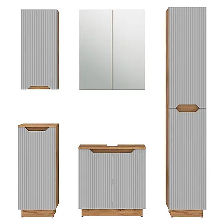 Vicco  Badmöbel-Set Lotta Grau 5 Teile