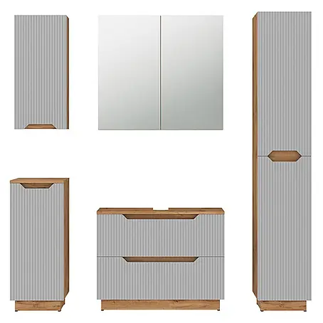 Vicco  Badmöbel-Set Lotta Grau 5 Teile