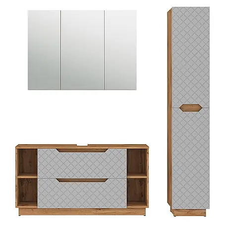 Vicco  Badmöbel-Set Lotta Grau 3 Teile