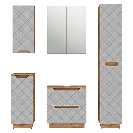 Vicco  Badmöbel-Set Lotta Grau 5 Teile