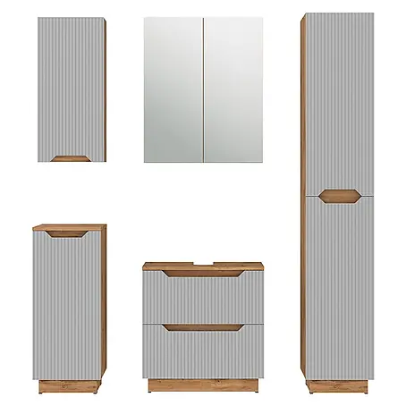 Vicco  Badmöbel-Set Lotta Grau 5 Teile