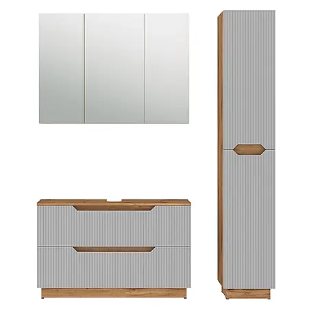 Vicco  Badmöbel-Set Lotta Grau 3 Teile