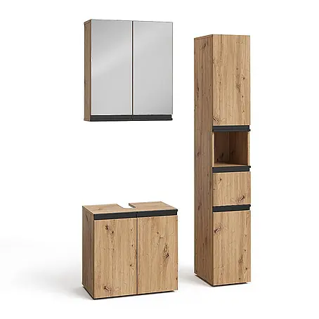 Vicco  Badmöbel-Set Torren Artisan 3 Teile,mit Hochschrank