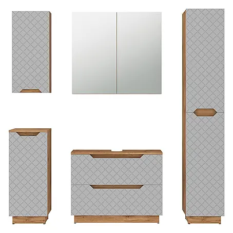 Vicco  Badmöbel-Set Lotta Grau 5 Teile