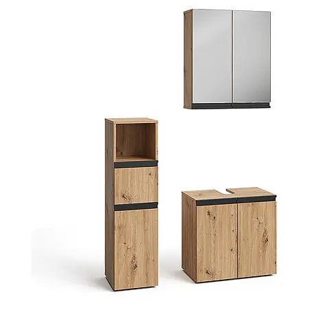 Vicco  Badmöbel-Set Torren Artisan 3 Teile,mit Midischrank