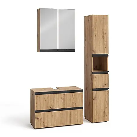 Vicco  Badmöbel-Set Torren Artisan 3 Teile,mit Hochschrank